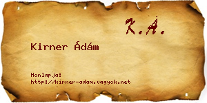 Kirner Ádám névjegykártya